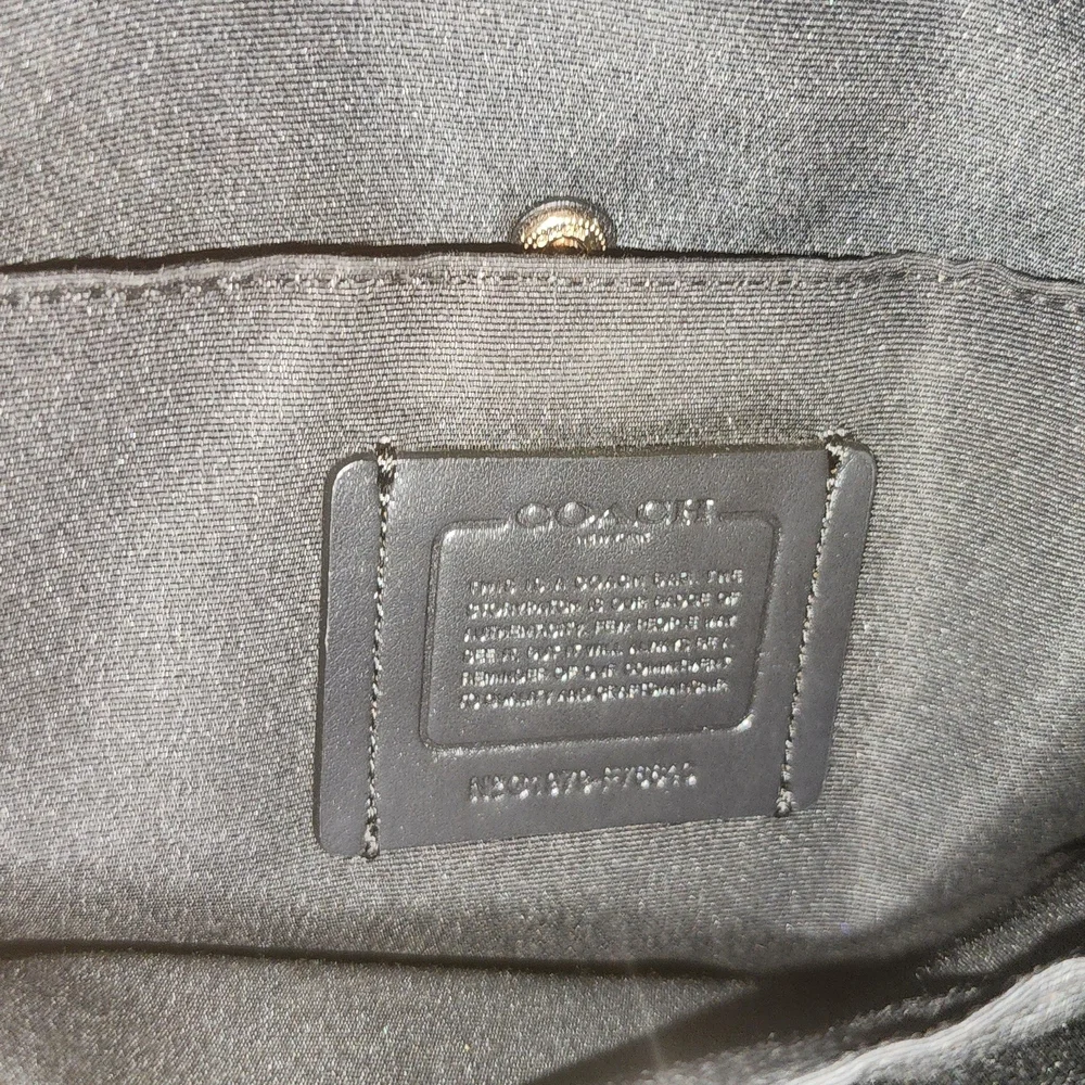 Coach Brown Signature Leather Satchel with Black Trim - Picture 4 of 5